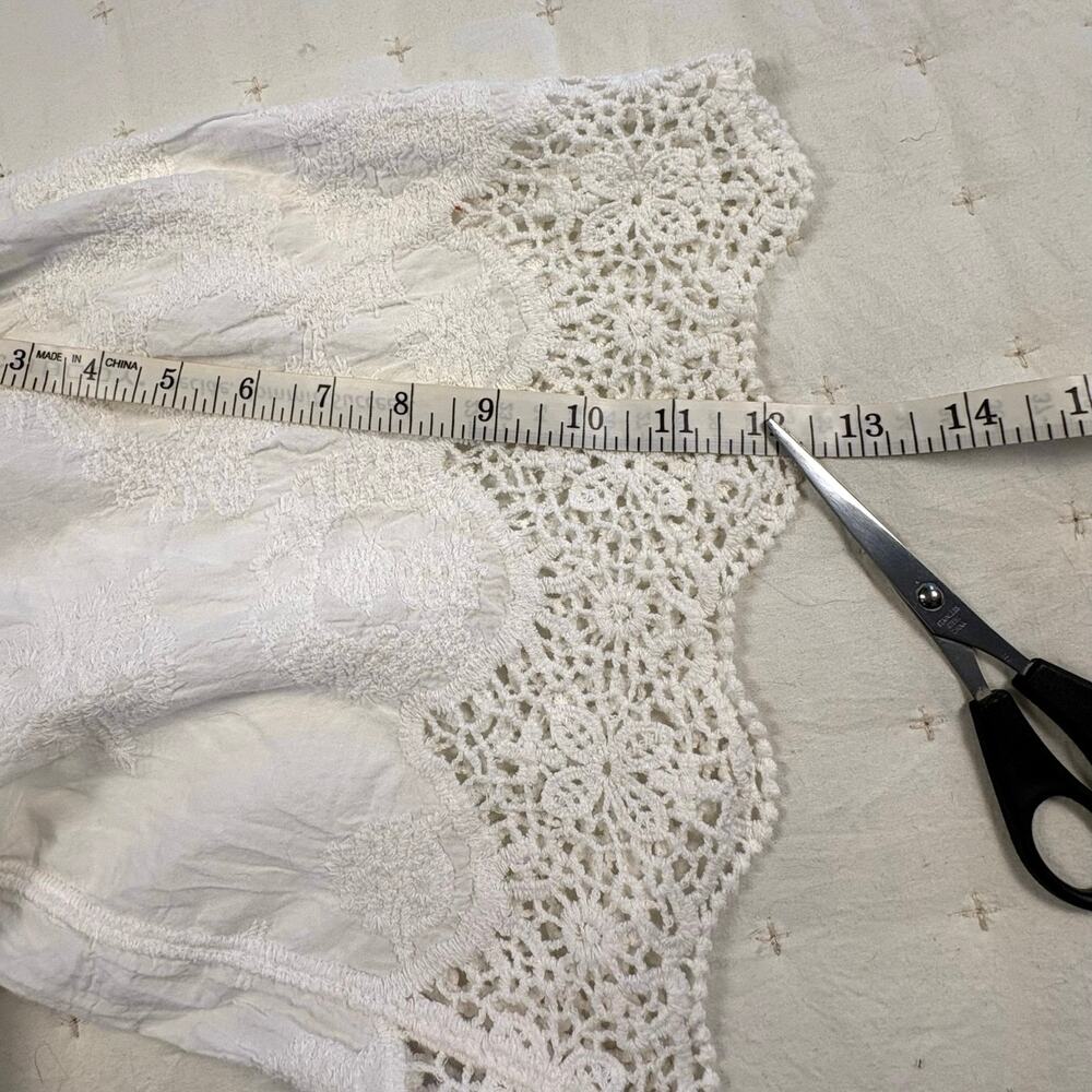 Democracy Embroidered Lace Top Women's S White Fairy Festival Boho - Picture 13 of 14